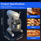 Commercial Food Mixer 15Qt,600W Commercial mixer 3-Speed Adjustable with Timing Function, Industrial Dough Mixer with Stainless Steel Bowl for Bakery Pizzeria (Upgrade)