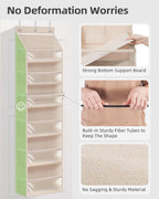 STORAGE MANIAC Over the Door Organizer Large Capacity Hanging Organizer, Clear Deep Pockets Behind Door Closet Organizer and Storage for Nursery, Bathroom, Bedroom, Pantry, 1 Pack Oat Beige