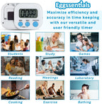 Kitchen Timers for Cooking and Baking with Big Digital Numbers and Loud Alarm Used in Cooking, Classroom, and Office.