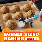 Cookie Scoop Set - Ice Cream Scoop with Trigger - Cookie Scoops for Baking Set of 3, #16 (2.7 oz), #20 (2 oz), #30 (1.25 oz), Stainless Steel Versatile Tool for Baking, Cookies, and Desserts