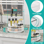 Ovicar Lazy Susan Organizer Turntable - 11 inch Rotating Spice Rack Metal Lazy Susan for Cabinet Pantry Kitchen Countertop Dining Table Cupboard Bathroom Refrigerator Vanity (11 inch White)
