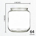 kitchentoolz Half Gallon Mason Jar - Glass Jar Wide Mouth with Airtight Foam Lined Plastic Lid - 1/2 Gallon Jar for Sourdough Starter, Fermenting Kombucha Kefir, Pickling, & Canning 2 Pack