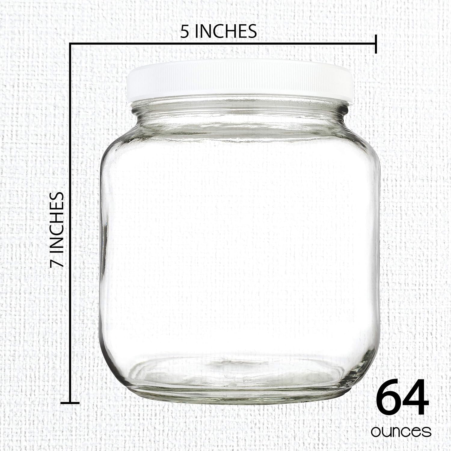 kitchentoolz Half Gallon Mason Jar - Glass Jar Wide Mouth with Airtight Foam Lined Plastic Lid - 1/2 Gallon Jar for Sourdough Starter, Fermenting Kombucha Kefir, Pickling, & Canning 2 Pack