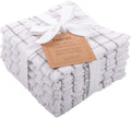 KAF Home Pantry 100% Cotton Checkered Grid Dish Cloths | Set of 6, 12 x 12 Inches | Absorbent and Machine Washable | Perfect for Cleaning Counters, and Any Household Spills - Gray