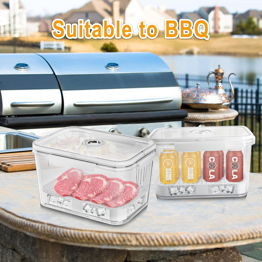 Portable Bread Box with Handles and Time Recording, Bread Storage Container for Kitchen Countertop, Breadbox Organizer Holder for Homemade Bread, Loaf Bread Keeper, Airtight Food Container Bin