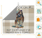 Funny Owl Dish Drying Mat for Kitchen Counter Cute Buffalo Plaid Drying Mat Washable Absorbent Reversible Microfiber Drying Pad Kitchen Accessories 16"x18"