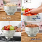 HIC Kitchen Pierced Colander, 18/8 Stainless Steel, 7.5-Inch Bowl, 2-Quart Capacity