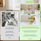 Sink Corner Strainer Basket | Suction Cup Press Sink Drainer Basket | Automatic Dumping Sink Strainer Basket | Faucet Sponge Storage Rack | Trash Catcher for Food Waste (Green)