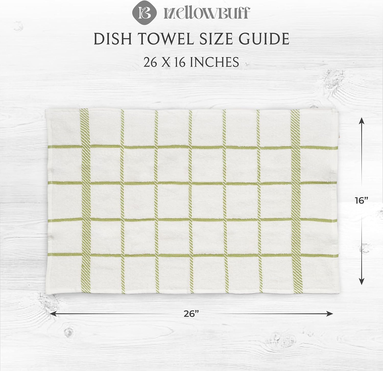 100% Cotton Terry Dish Towels, 4 pack16 x26 Inches, Super Soft and Absorbent Kitchen Towels, Perfect for Kitchen Cleaning and Dish Washing | Green