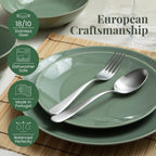 Signature Stainless Steel Flatware 20-Piece Set - Service for 4, Premium Stainless Steel with Weighted Handles, Dishwasher Safe, Everyday or Special Occasion Cutlery (Satin Finish)