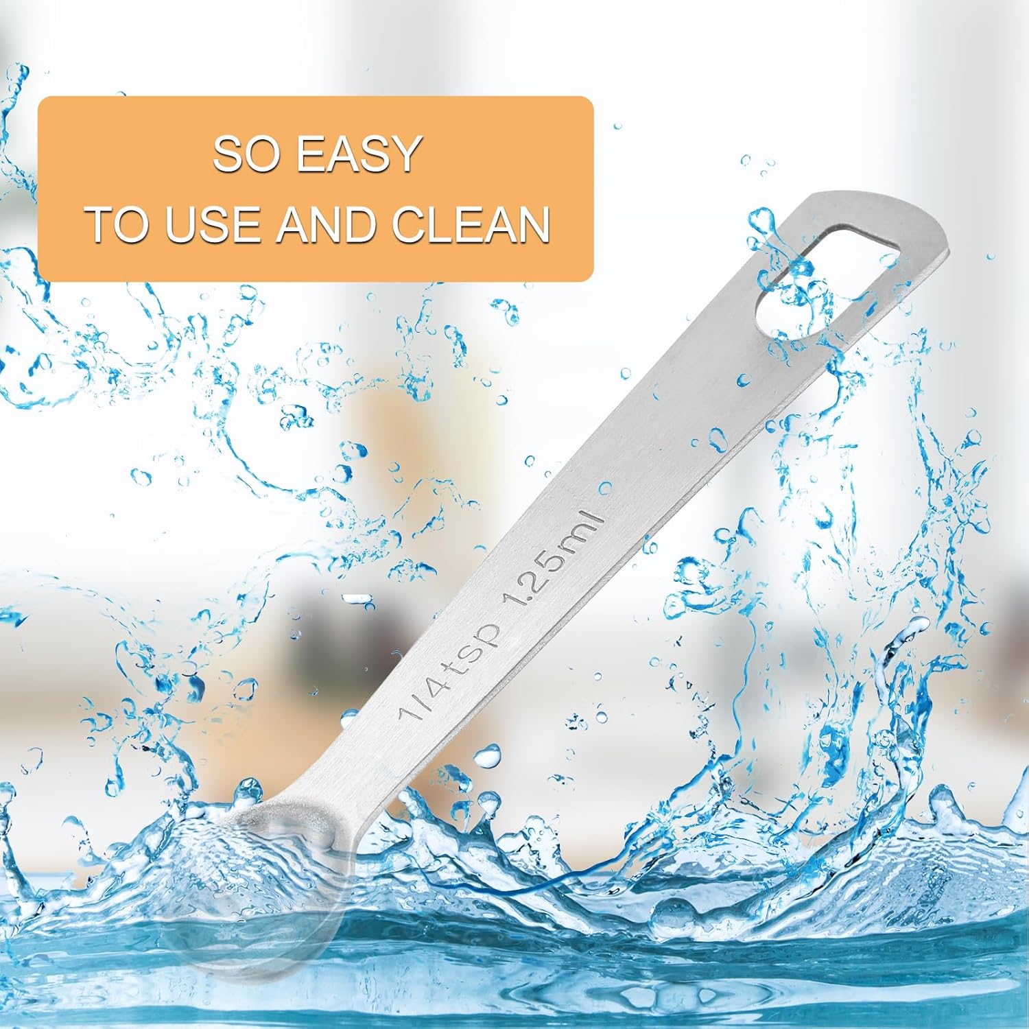 2 PCS Measuring Spoons Tablespoon Measuring Spoon 1/12 Tbsp (1/4 tsp | 1.25 ml |1.25 cc) Mini Spoons Stainless Steel Measuring Spoons for Kitchen Cooking Spoon(Silver)