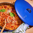 Great Jones Dutchess Cast Iron Dutch Oven Pot With Lid (Blueberry) - Large 6.75 Quart Size, Dual Handles - All Stovetop Safe - 500° Dutch Oven For Bread Baking | Dishwasher Friendly