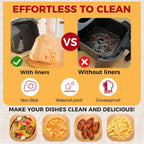 Air Fryer Liners Disposable - 100Pcs 4.7In Square Parchment Paper for Air Fryer, Non-Stick Oilproof Baking Paper Sheets for 1-3 QT Airfryer Basket