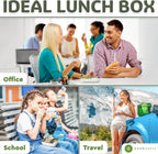 Everusely - Bento Box - Sage, 27oz / 0.8 L - Stainless Steel Lunch Box with Leakproof Condiment Container - 3 Compartment Snack Organizer for On the Go Meals - Freezer & Dishwasher Safe