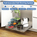 ROOMTEC Pull Out Cabinet Organizer, Cabinet Pull Out Shelves 28½" W x 21½" D, Heavy Duty Cabinet Drawers Slide Out Kitchen Cabinet Organizers Storage Shelf