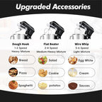 Kitchen in the box Stand Mixer, 900W 7.5QT Kitchen Electric Mixer, 6-Speed Tilt-Head Food Mixer for Baking with Dough Hook,Wire Whip,Beater (Black)