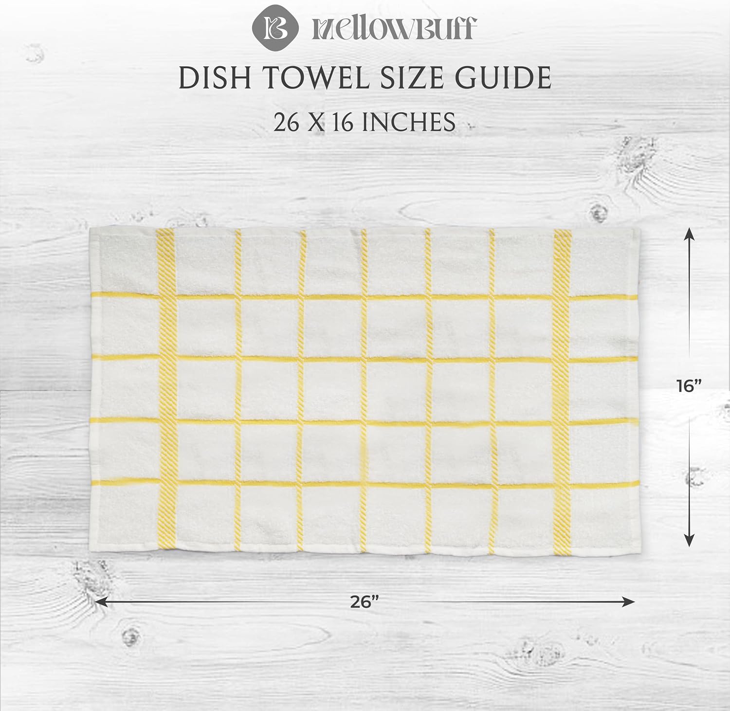 100% Cotton Terry Dish Towels, 4 Pack Checks, 16 x26 Inches, Super Soft and Absorbent Kitchen Towels, Perfect for Kitchen Cleaning and Dish Washing | Assorted