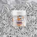 Dazzjoy Silver Rods Sprinkles, Edible Sugar Sprinkles, 120g/4.23oz, Cupcake Toppers, Cake Decorations, Ice Cream, Wedding Party Valentines Easter Supplies