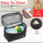 NOL Natural Organic Lifestyle Reusable Lunch Bags for Adults Lightweight Waterproof Lunch Box with Removable Adjustable Strap Insulated Leakproof Cooler Lunch Bag for Work Black Medium Size