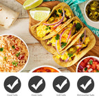 Smithcraft Stainless Steel Taco Holder Stand - Oven Grill Safe Metal Shell Racks With Handles, Fill Serve Tray Holds Up to 3 Tacos Each, Set of 6