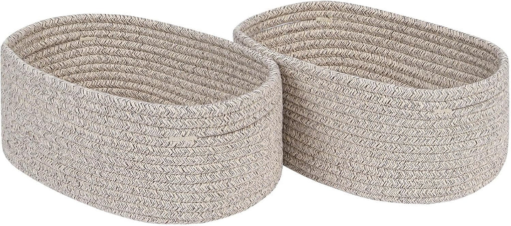 CubesLand Small Storage Baskets for Shelf,Cube Organizer Basket Bin,Woven Baskets for Shelves,Soft Toys Storage Basket,Baby Nursery Basket Bin,Home Decor 12 x 8 x 5.11 inches Light Brown