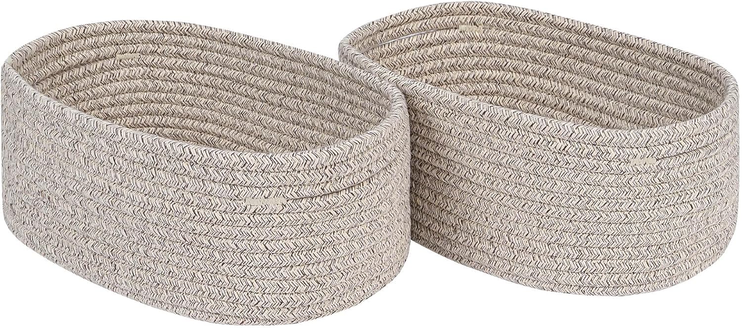 CubesLand Small Storage Baskets for Shelf,Cube Organizer Basket Bin,Woven Baskets for Shelves,Soft Toys Storage Basket,Baby Nursery Basket Bin,Home Decor 12 x 8 x 5.11 inches Light Brown