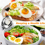Egg Slicer, BIBURY Egg Slicer for Hard Boiled Eggs, Heavy Duty Egg Cutter for Egg Strawberry Mushroom Soft Fruit, Stainless Steel Wire with 3 Slicing Styles, Easy to Clean