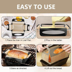 2 PCS Bread Pan Liners, Reusable Bread Liners for Baking, Food Grade Loaf Panliners, Non-Stick and Easy to Clean, Suitable for 9 * 5 inch Baking Pan