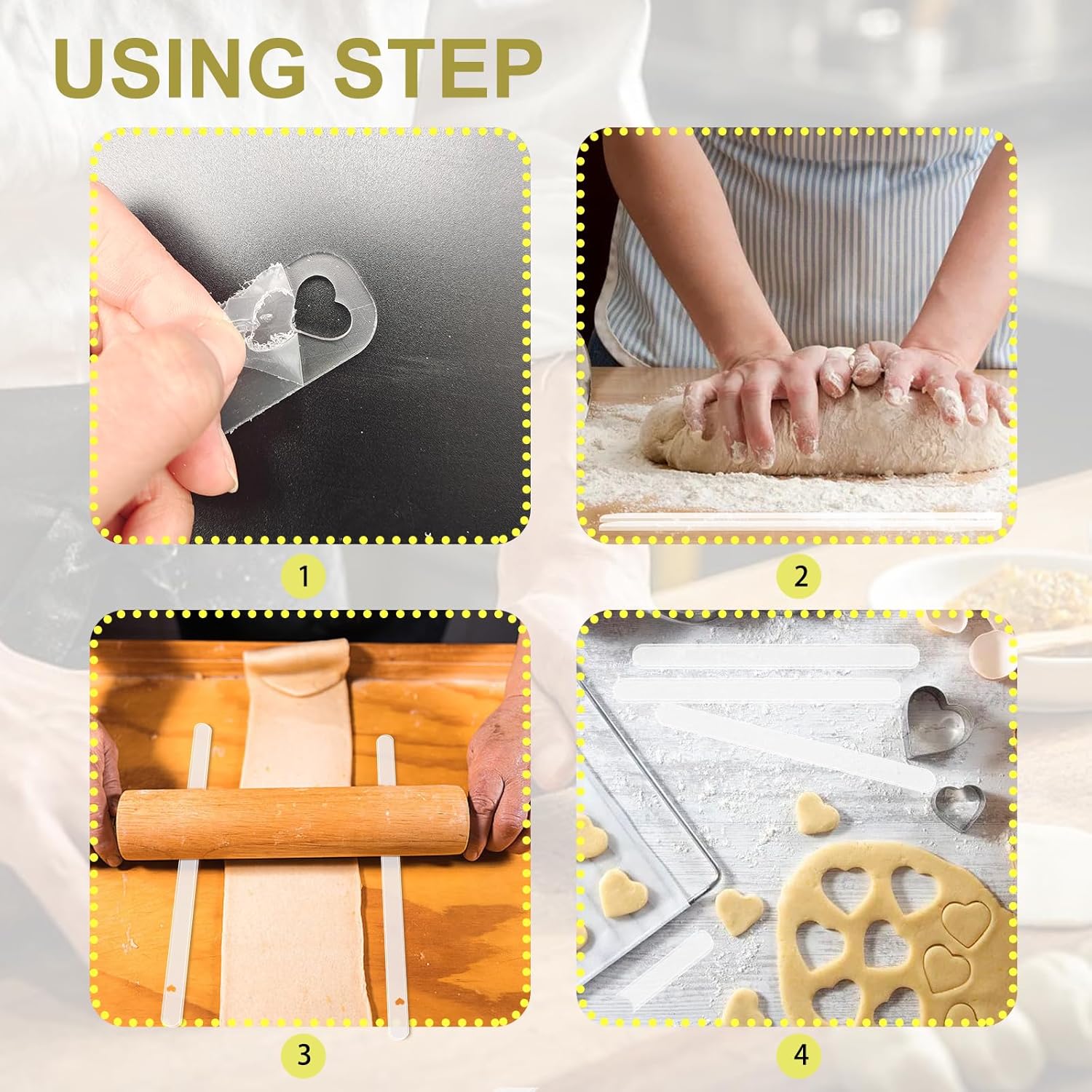 3 Pairs Rolling Pin Guides, Dough Thickness Guides, Polymer Clay Depth Guide Set, 3 Sizes 2/3/5mm for Polymer Clay Thickness, Durable Acrylic Roller Depth Guides for Crafting, Polymer Clay Tools