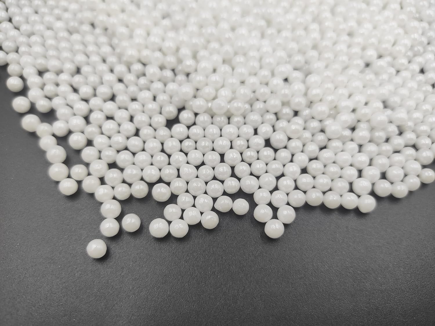 Edible White Pearl Sugar Sprinkles 3.9 oz, 4mm Candy Pearls Ideal for Baking, Cake and Cupcake Toppers, Cookie Decoration, Ice Cream Topping, Wedding Shower Valentines Halloween Christmas