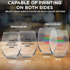 Custom Stemless Wine Glasses by ARC Perfection 15 oz. Set of 100, Personalized Bulk Pack - Restaurant Glassware, Perfect for Red Wine, White Wine, Cocktails - Clear