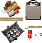 SUNNY BIRD Insulated Lunch Bag Rolltop Lunch Box Tote Bag for Women, Men, Adults and Teens (Grey and black)