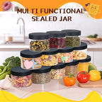 72pcs 4 oz Plastic Containers with Lids Labels Leak Proof BPA Free Airtight Refillable Clear Small Containers Storage Jars for Storing Dry Food Slime Honey Jam,black