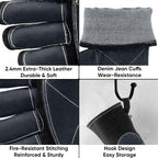 TICONN Welding Gloves, 16 IN L/XL/XXL 1000°F Heat-Resistant Fireproof Leather Gloves for Welders, Stick, Forge, Mig, Tig, BBQ
