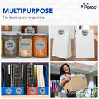 Perco Grey 3-Inch Perforated Circle Dot Sticker Labels — 10 Rolls, 5,000 Round Stickers — with Permanent Adhesive for Moving Boxes, Sale Signage, Displays, Status Messaging—Made in USA