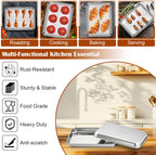 E-far Small Baking Sheet with Wire Rack (2 Pans + 2 Racks), Stainless Steel Cookie Sheets Trays & Cooling Rack for Toaster Oven, Non Toxic & Warp Resistant, Oven & Dishwasher Safe, 10.5 x 8.3 x 1 Inch