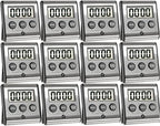 Elegant Digital Kitchen Timer - Stainless Steel Model eT-23, Super Strong Magnetic Back, Loud Alarm, Large Display, Auto Memory, Auto Shut-Off (12-Pack eT-23)