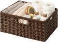 GRANNY SAYS Wicker Storage Baskets for Shelves, Waterproof Wicker Baskets for Organizing, Woven Basket for Shelves, Decorative Basket for Pantry, Brown