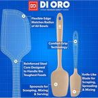 DI ORO Silicone Spatula Set - Rubber Kitchen Spatulas for Baking, Cooking, & Mixing - 600°F Heat-Resistant & BPA Free Silicone Scraper Spatulas for Nonstick Cookware - Dishwasher Safe (5pc, Clay)
