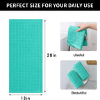 Homaxy 100% Cotton Terry Kitchen Towels(Turquoise, 13 x 28 inches), Checkered Designed, Soft and Super Absorbent Dish Towels, 4 Pack