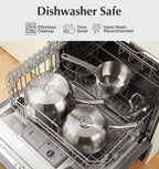 KOCH SYSTEME CS Stainless Steel Saucepan Set, 1QT & 2QT & 3QT Sauce Pan, Premium 18/10 Steel Sauce Pan Set, Induction Saucepans, Stainless Steel Pot Set 6 Piece, Easy to Clean, Oven Safe