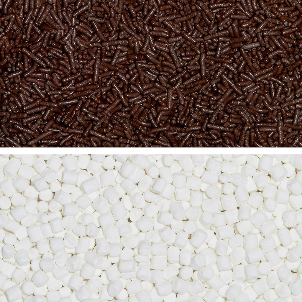 Fancy Sprinkles Limited Edition Fall Season Gimme S'more Sprinkle Set featuring Chololate Jimmies and Mini Marshmallows For Dessert Decorating, Smores and Hot Chocolate (0.50c)