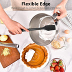 14in Extra Large Silicone Spatula: U-Taste 600ºF Heat Resistant Flexible Silicon Mixing Stirring Cooking Scraping Baking Bowl Scraper Seamless Spreader for Kitchen Nonstick Cookware (Black)