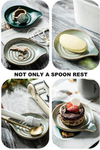 LAUCHUH Spoon Rest, 5" Large Spoon Holder for Stove Top Ceramic Spoon Rest Spatula Rest for Kitchen Utensils, Ladle, Coffee Spoons, Cooking spoons, Spatula, Tongs, Christmas, Unique Gray
