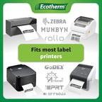 2.25" x 4" Thermal Labels | 6 Rolls | 4200 Labels | fits Zebra, Munbyn, Rollo, Godex, Arkscan, iDPRT, Offnova Thermal Label Printers and More | Blank White Adhesive Stickers by Ecotherm