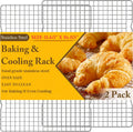 2PCS Cooling Racks for Cooking and Baking -11.65''x16.85''Heavy Duty Stainless Steel Wire Rack for Baking, Grilling, Roasting - Oven & Dishwasher Safe - Fits Half Sheet Pan（Silver）