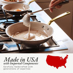 Made In Cookware - 12" Ceramic Non Stick Frying Pan (Antique Brass Handle) - 5-Ply Stainless Clad with Stay-Cool Handle - Professional Cookware - Induction Compatible