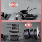 Heavy-Duty Pots and Pans Organizer | 5-Tier Cookware & Lid Storage Rack | Free-Standing or Wall-Mount | Kitchen Organizer for Cast Iron Skillets, Pots, Frying Pans, Lids | Chrome