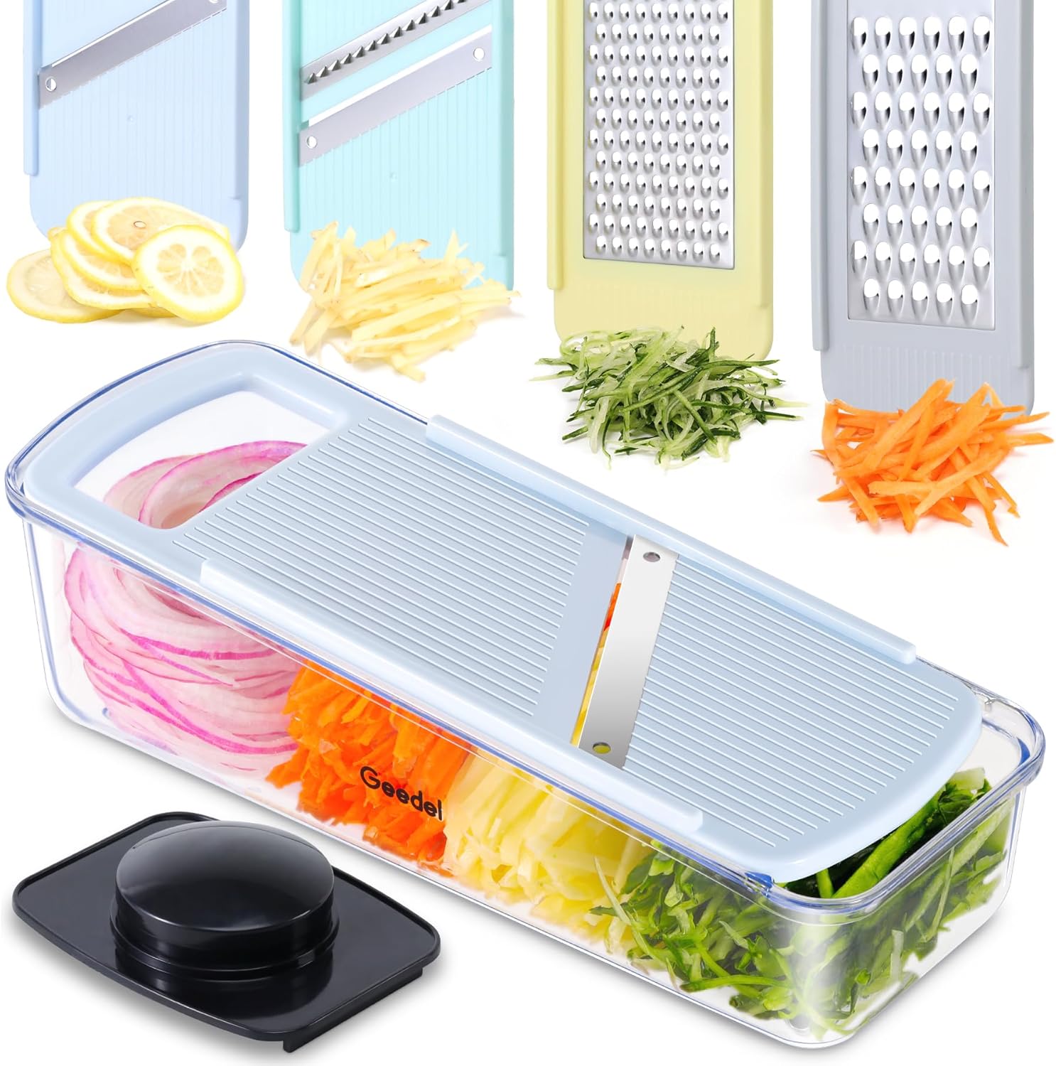 Geedel Professional Mandoline Slicer for Kitchen, Multi Purpose Vegetable Slicer Cutter, Vegetable Cutter Onion Cutter for Veggie Fruit Cheese