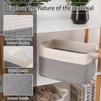 OIAHOMY 3 Pack Storage Basket for Organizing, 13''X9.85''X8.7'' Storage Bins,Woven Basket Basket with Handles, Toy Storage Basket Bin,Stylish Room Decor Basket, White & Grey variegated